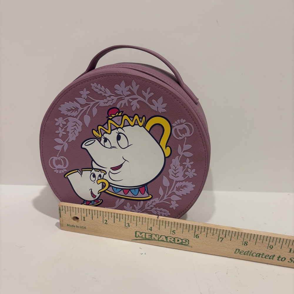 Disney Vera Bradley Beauty and the Beast Mrs Potts Chip Round Cosmetic Case Bag - Picture 5 of 11